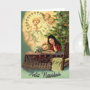 Cartes Pour Fêtes Annuelles Hispanique religieuse vintage/carte de Noël latine