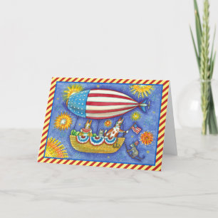 Cartes Pour Fêtes Annuelles HISS N'FITZ CHAUSSURES 4 JUILLET ZEPPELIN Funny