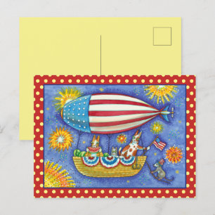 Cartes Pour Fêtes Annuelles HISS N'FITZ CHAUSSURES 4 JUILLET ZEPPELIN Funny
