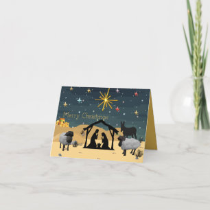 Cartes Pour Fêtes Annuelles Histoire de la Nativité 3D La Crèche