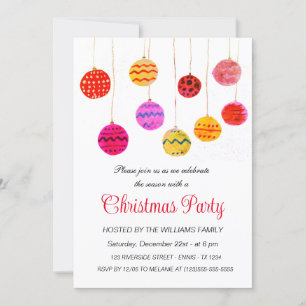 Cartes Pour Fêtes Annuelles Hiver Bauble Ornement Noël Fête Aquarelle