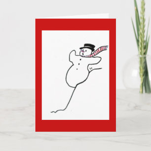 Cartes Pour Fêtes Annuelles Hiver : Bonhomme de neige en baisse