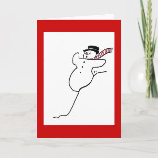 Cartes Pour Fêtes Annuelles Hiver : Bonhomme de neige en baisse