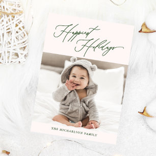 Cartes Pour Fêtes Annuelles Hiver Botanique Rose Joyeux Vacances Photo