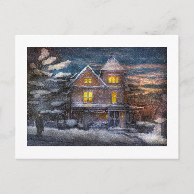 Cartes Pour Fêtes Annuelles Hiver - Clinton, NJ - Un Noël victorien (Devant)