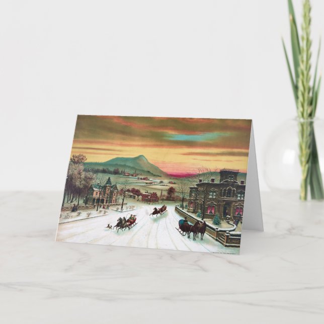 Cartes Pour Fêtes Annuelles Hiver dans le pays (Devant)