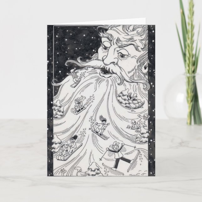 Cartes Pour Fêtes Annuelles Hiver de vieil homme (Devant)