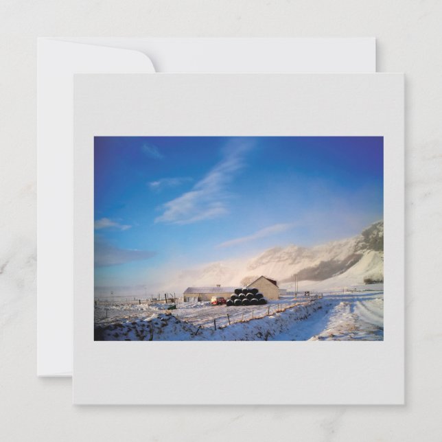 Cartes Pour Fêtes Annuelles hiver du paysage islandais (Devant)