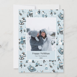 Cartes Pour Fêtes Annuelles Hiver Famille Amusants Noël Motif Photo