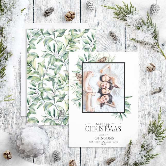 Cartes Pour Fêtes Annuelles Hiver Fir Cone Succulent Joyeux Noël Photo Ho (Créateur téléchargé)