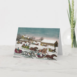 Cartes Pour Fêtes Annuelles Hiver quittant l'hôtel de Brighton