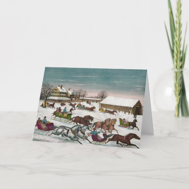 Cartes Pour Fêtes Annuelles Hiver quittant l'hôtel de Brighton (Devant)