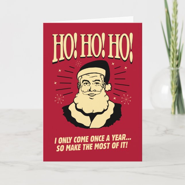 Cartes Pour Fêtes Annuelles Ho ! Ho ! Ho ! (Devant)
