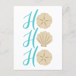 Cartes Pour Fêtes Annuelles Ho Ho Ho Beach Dollar et Shell de sable de Noël