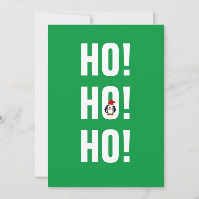 Cartes Pour Fêtes Annuelles Ho Ho Ho Cute Penguin Noël (Devant)