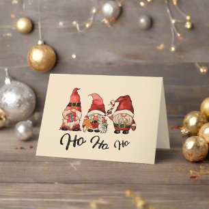 Cartes Pour Fêtes Annuelles Ho Ho Ho ! Gnomes mignons voeux de Noël