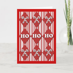 Cartes Pour Fêtes Annuelles ho ho ho ho sucre de canne strié