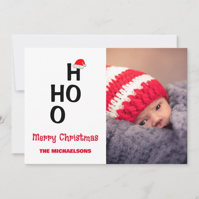 Cartes Pour Fêtes Annuelles Ho Ho Ho : Joyeux Noël (Devant)