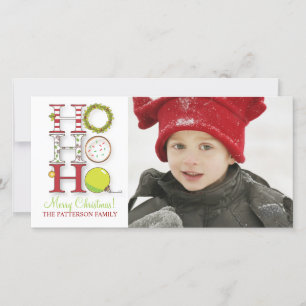 Cartes Pour Fêtes Annuelles HO HO HO Joyeux voeux photos de Noël