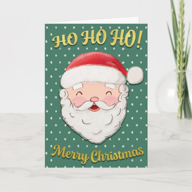 Cartes Pour Fêtes Annuelles Ho Ho Ho Merry Christmas Santa (Devant)