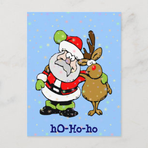 Cartes Pour Fêtes Annuelles ho-ho-ho Père Noël & Rudy