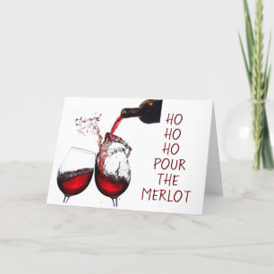 CARTES POUR FÊTES ANNUELLES **HO HO HO VERSER LE MERLOT** TROU LAÏQUE DE NOËL
