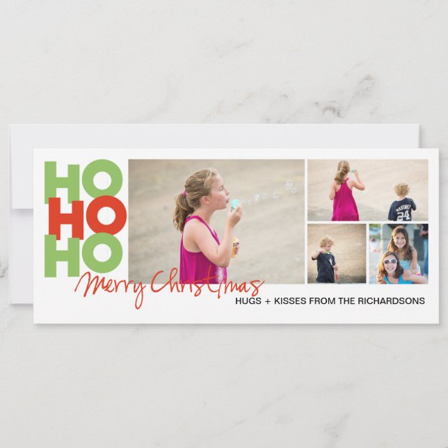 Cartes Pour Fêtes Annuelles Ho Ho Ho x4 ! (Devant)