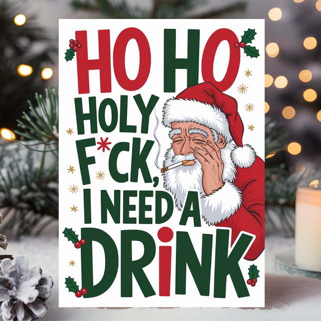 Cartes Pour Fêtes Annuelles Ho Ho Holy F*ck Funny Christmas (Créateur téléchargé)