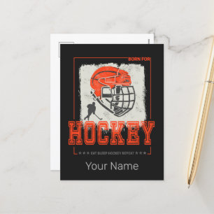Cartes Pour Fêtes Annuelles Hockey Casque Joueur Vintage Entraîneur De Jeu Ou 