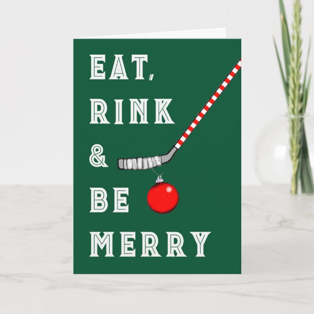 Cartes Pour Fêtes Annuelles Hockey Christmas (Devant)