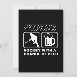 Cartes Pour Fêtes Annuelles Hockey   Hockey Avec Une Chance De Bière