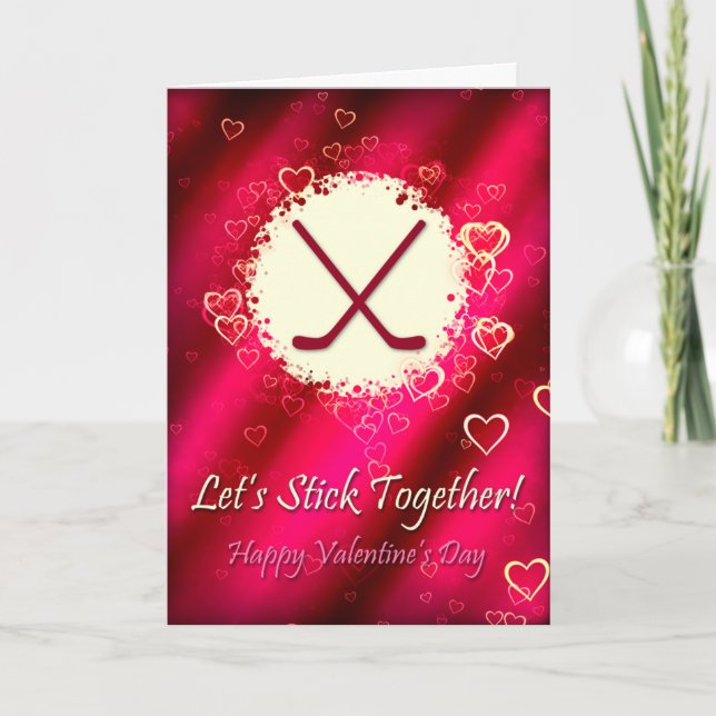 Cartes Pour Fêtes Annuelles Hockey Stick Together Valentine's Day Card (Devant)
