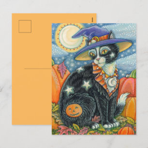 CARTES POUR FÊTES ANNUELLES HOCUS POCUS NOIR CAT WITCH & MOUSE HALLOWEEN