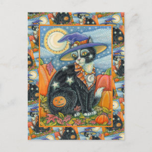 CARTES POUR FÊTES ANNUELLES HOCUS POCUS NOIR CAT WITCH & MOUSE HALLOWEEN