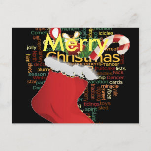 Cartes Pour Fêtes Annuelles HoHoHo ! Joyeux Sucre de canne de Noël empilés