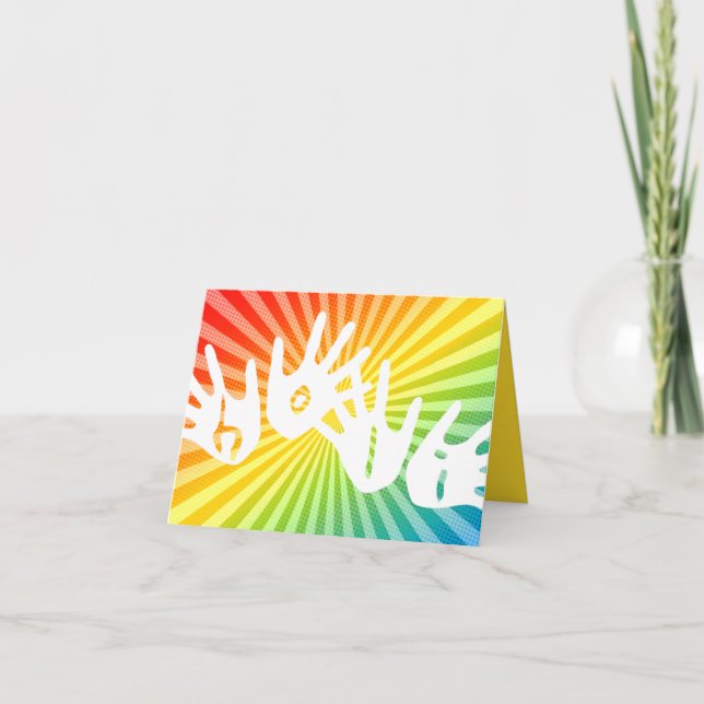 Cartes Pour Fêtes Annuelles holi arc-en-ciel mains (Devant)