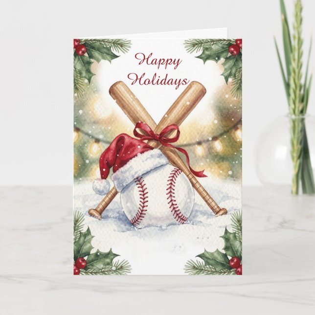 Cartes Pour Fêtes Annuelles Holiday Baseball Christmas Cards (Devant)