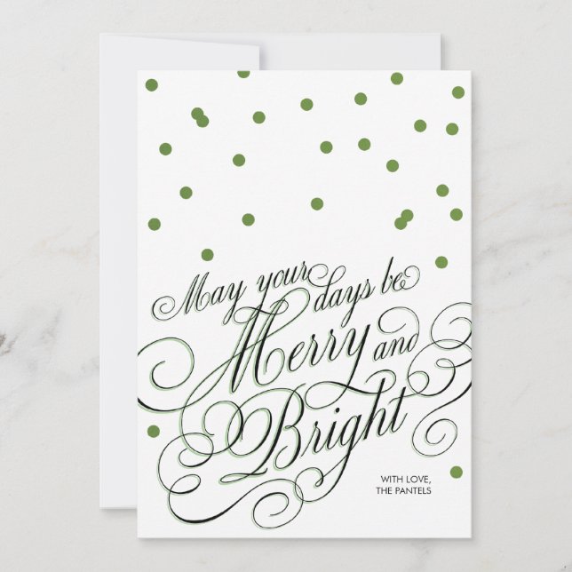 Cartes Pour Fêtes Annuelles Holiday Card Vert (Devant)