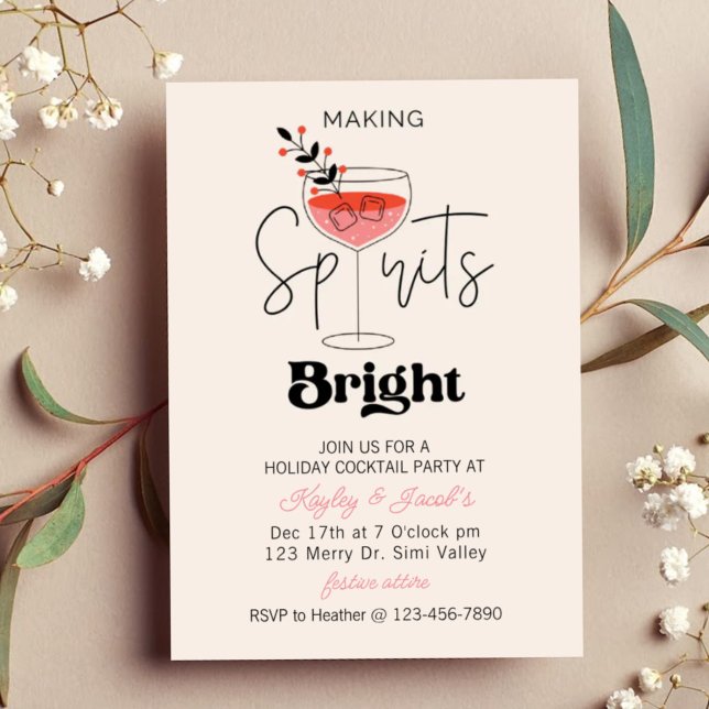 Cartes Pour Fêtes Annuelles Holiday Cocktail, Festive Drinks Christmas, fun (Créateur téléchargé)