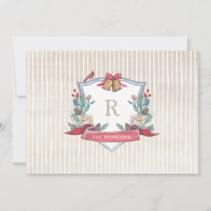 Cartes Pour Fêtes Annuelles Holiday Crest - Family Monogram - Christmas Card