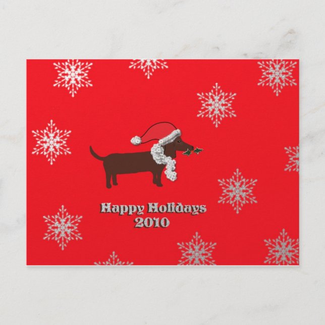 Cartes Pour Fêtes Annuelles Holiday Dachshund (Devant)