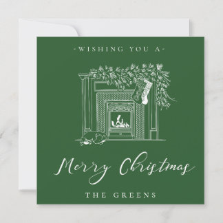 Cartes Pour Fêtes Annuelles Holiday Fireplace Christmas Card
