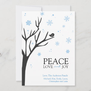 Cartes Pour Fêtes Annuelles Holiday Greeting Card - Peace Love Joy