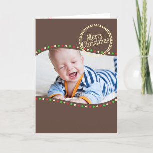 Cartes Pour Fêtes Annuelles Holiday Lights Moderne Photo Brown