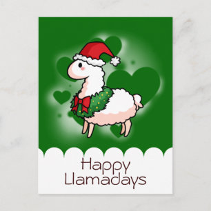 Cartes Pour Fêtes Annuelles Holiday Llama Elf