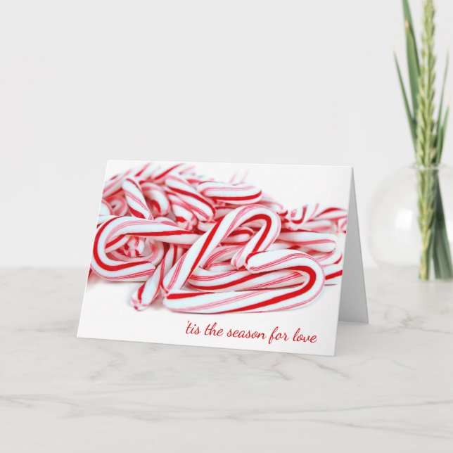 Cartes Pour Fêtes Annuelles Holiday Love Sucre de canne Heart (Devant)