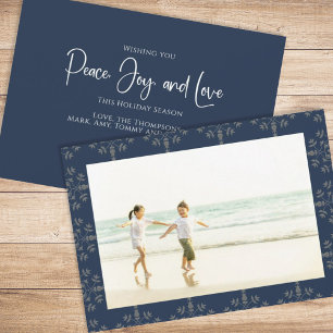 Cartes Pour Fêtes Annuelles Holiday Peace Jove Love Elegant Snowflakes 1 Photo