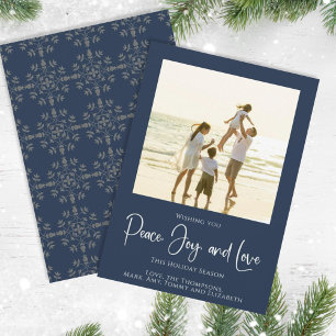 Cartes Pour Fêtes Annuelles Holiday Peace Jove Love Elegant Snowflakes 1 Photo