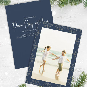 Cartes Pour Fêtes Annuelles Holiday Peace Jove Love Elegant Snowflakes 1 Photo