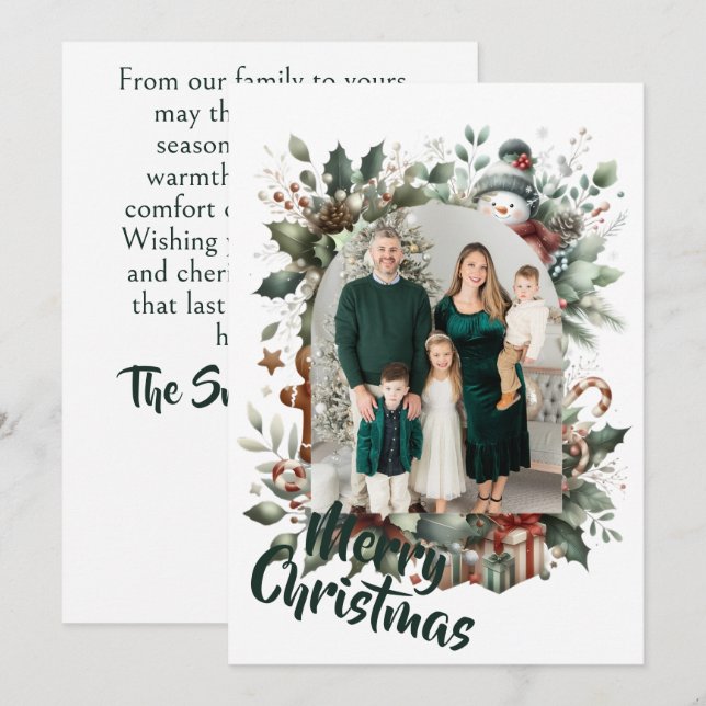 Cartes Pour Fêtes Annuelles Holiday Whimsy: A Personalized Christmas Greeting (Devant / Derrière)